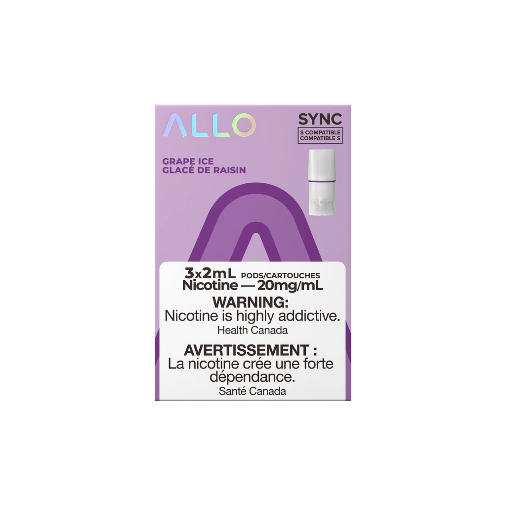 Allo Sync Pod (20 mg, 2 ml, 3 Pack) Grape Ice - Shop at Krave Smoke