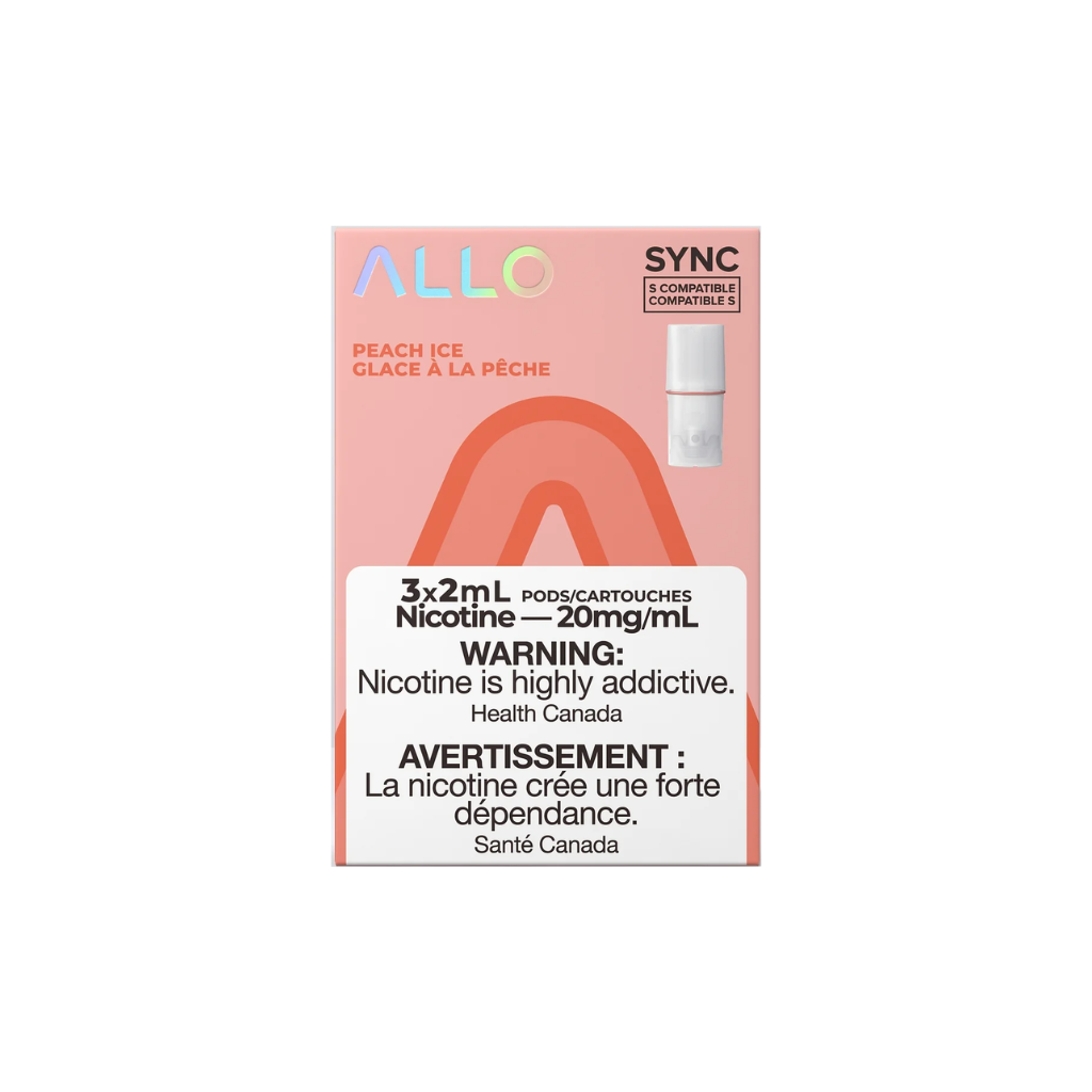 Allo Sync Pod (20 mg, 2 ml, 3 Pack) Peach Ice - Shop at Krave Smoke