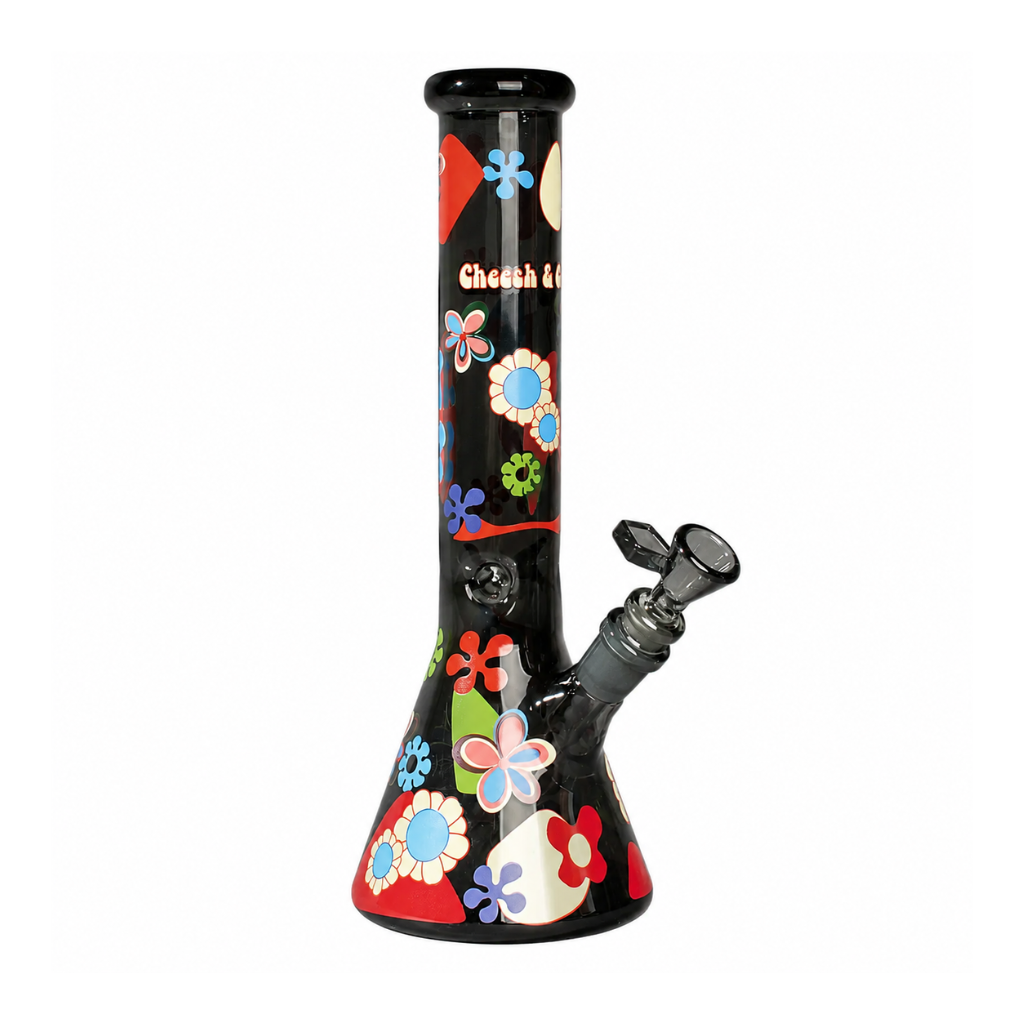 Cheech & Chong Glass 12" Power to the Flower Beaker Base Bong