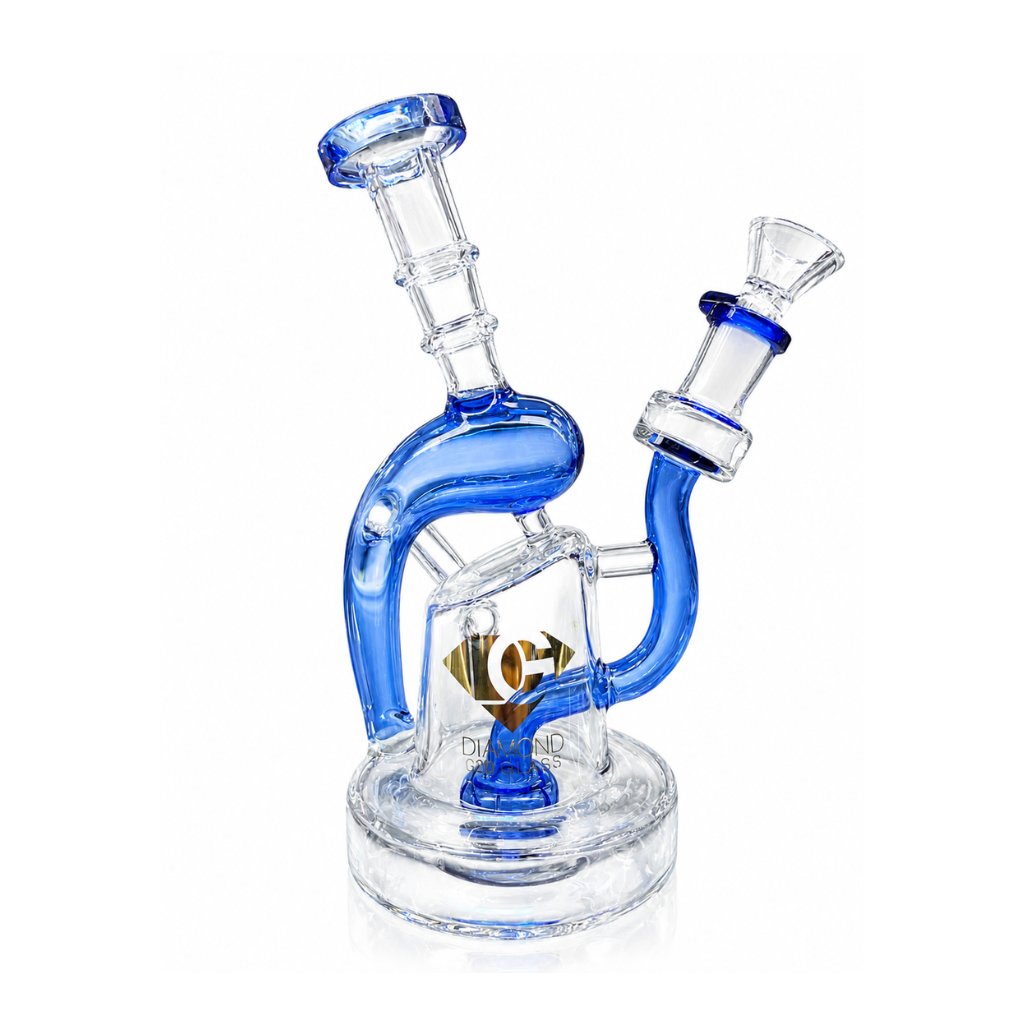Diamond Glass 8" Dual-Arc Recycler Bong