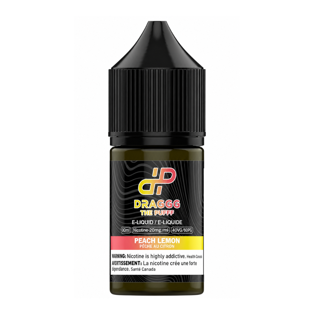 Draggg The Puff Nicotine Salt E-Juice (20 mg, 30 ml) - Flavour: Peach Lemon