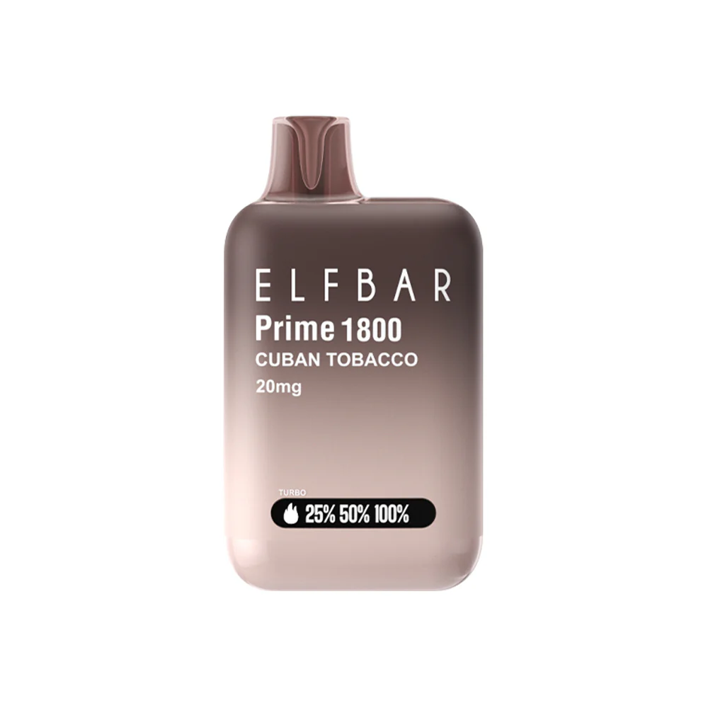 Elf Bar Prime 1800 Disposable Vapes - Flavour: Cuban Tobacco