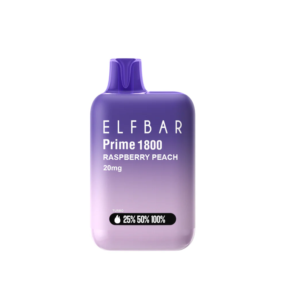 Elf Bar Prime 1800 Disposable Vapes - Flavour: Raspberry Peach