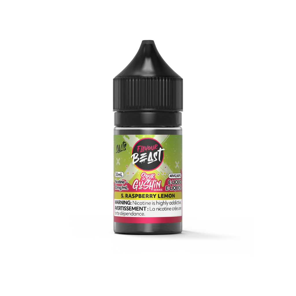 Flavour Beast Gushin Nicotine Salt E-Juice (20 mg, 30 ml) - Flavour: S. Raspberry Lemon