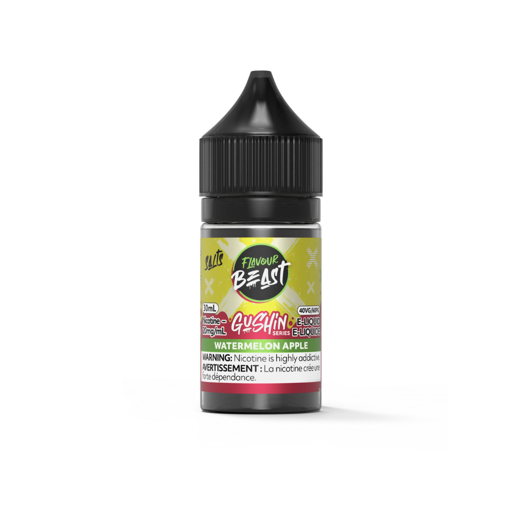 Flavour Beast Gushin Nicotine Salt E-Juice (20 mg, 30 ml) - Flavour: Watermelon Apple