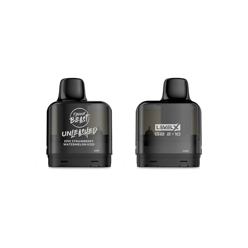 Flavour Beast Level X Unleashed G2 32K Pod (20 mg, 2 ml + 10 ml) Epic Strawberry Watermelon (Iced) - Shop at Krave Smoke