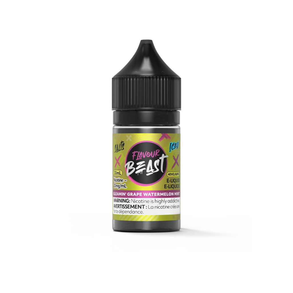 Flavour Beast Nicotine Salt E-Juice (20 mg, 30 ml) - Flavour: Gleamin' Grape Watermelon Mint (Iced)