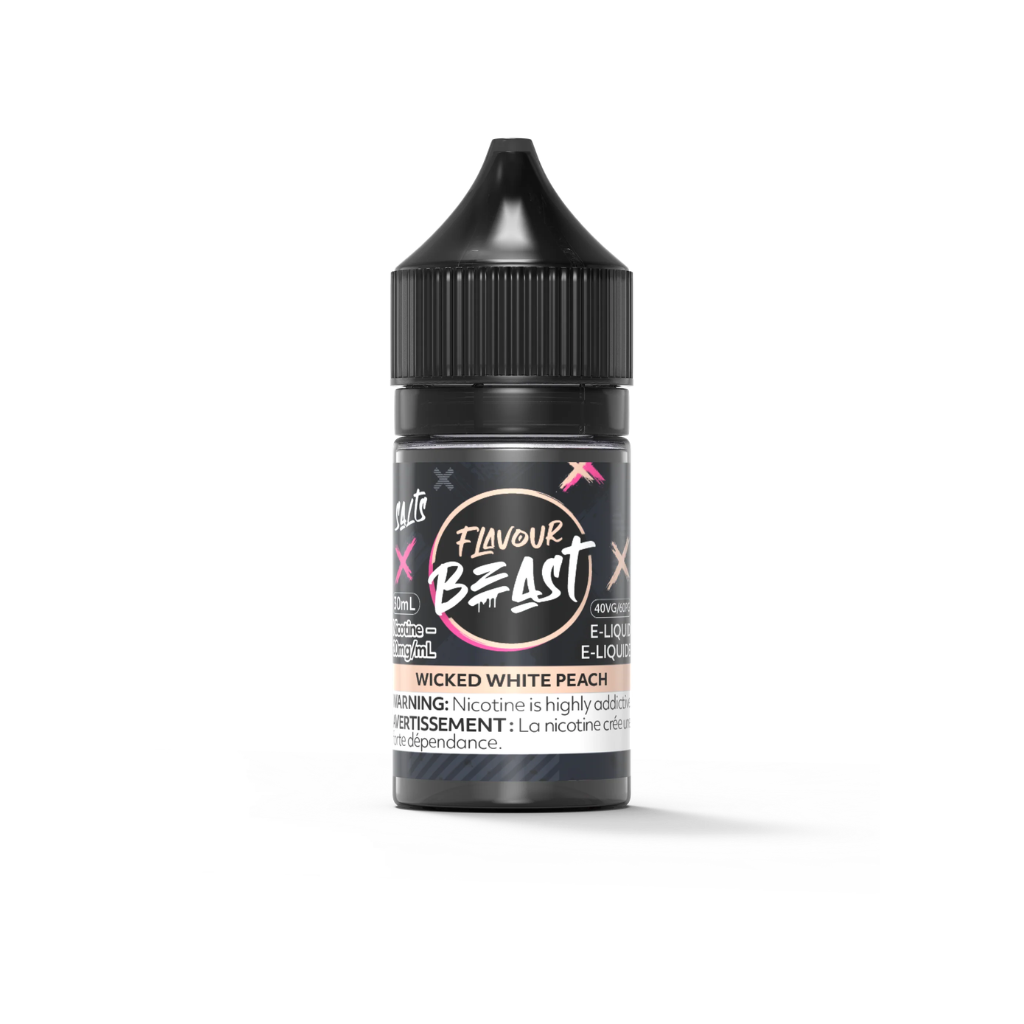 Flavour Beast Nicotine Salt E-Juice (20 mg, 30 ml) - Flavour: Wicked White Peach