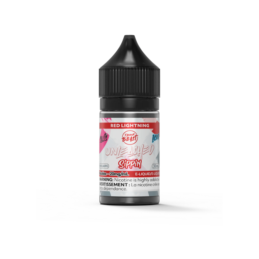 Flavour Beast Unleashed Sippin Nicotine Salt E-Juice (20 mg, 30 ml) - Flavour: Red Lightning (Iced)