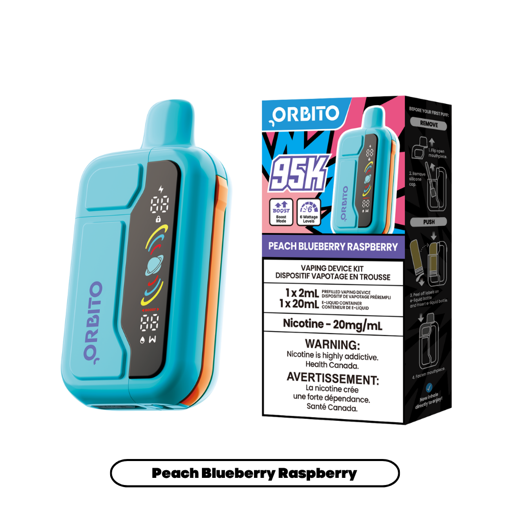 Orbito Sync 95K by ABT Disposable Vape Peach Blueberry Raspberry - Shop at Krave Smoke