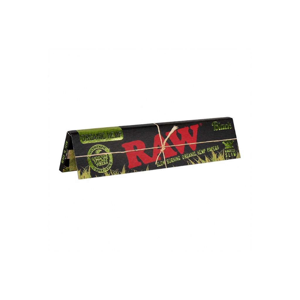 Raw Rolling Paper (King Size) Black Organic Hemp / Single - Shop at Krave Smoke