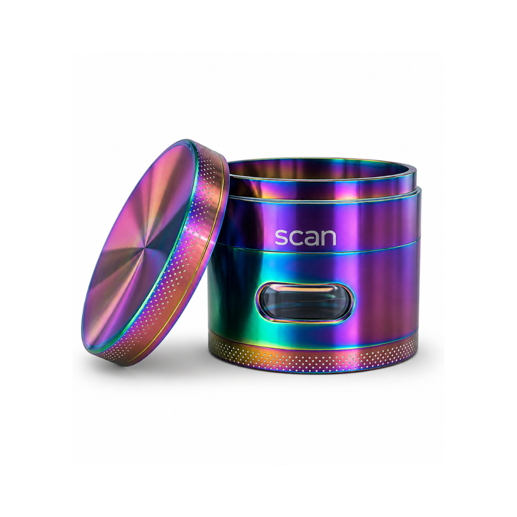 Scan Concave Triple Stage Metal Grinder (60 mm) Rainbow - Shop at Krave Smoke
