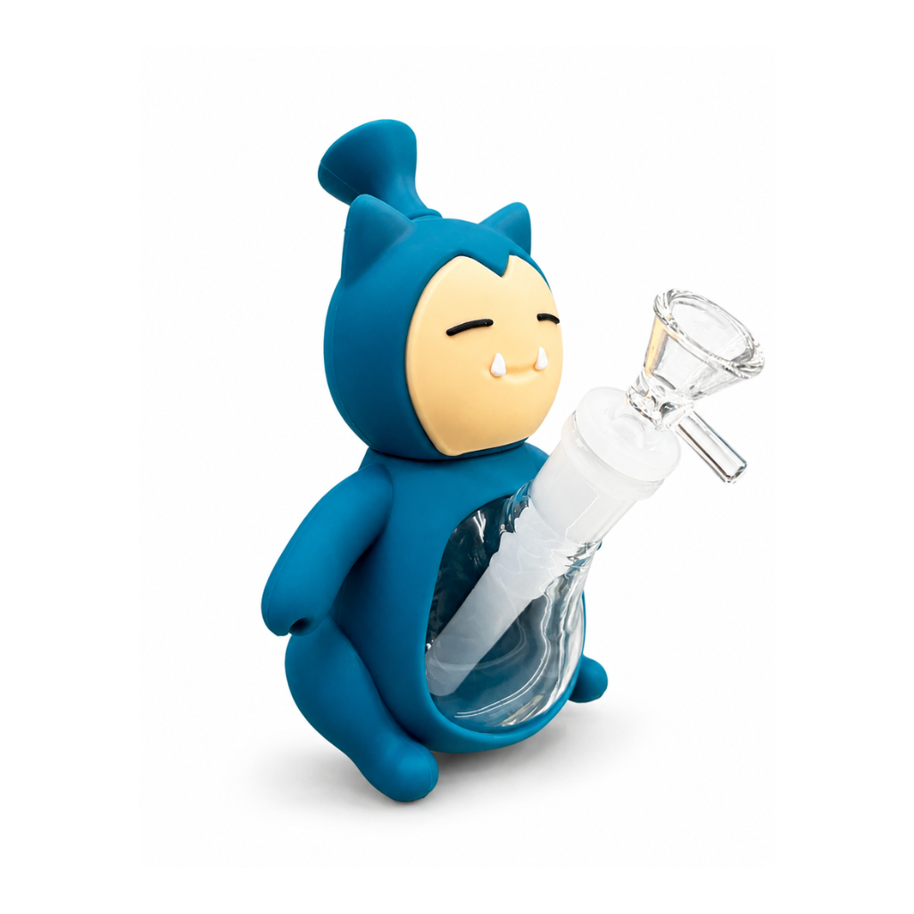 Snorlax 6" Silicone & Glass Bong